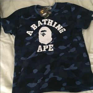 Bape Blue camo shirt size XL NWT
